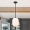 Designers Fountain Noor 60 Watt 1-Light Matte Black Modern Pendant Light with Etched Opal Glass Shade D324M-8P-MB - alternate 6